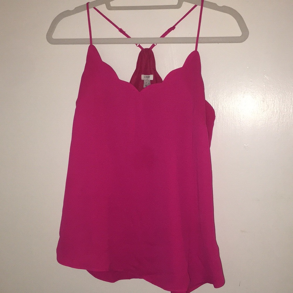 Hot pink jcrew scalloped tank